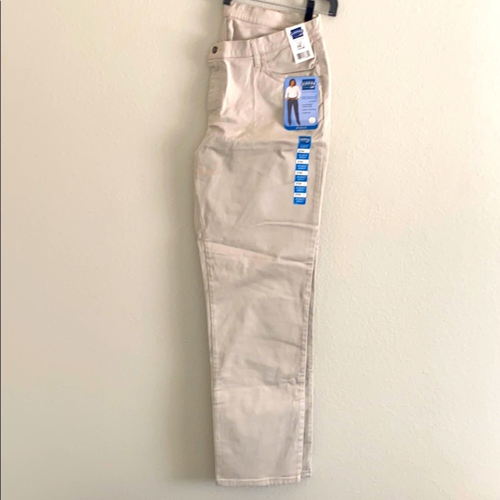 Tan long eased stretch jeans